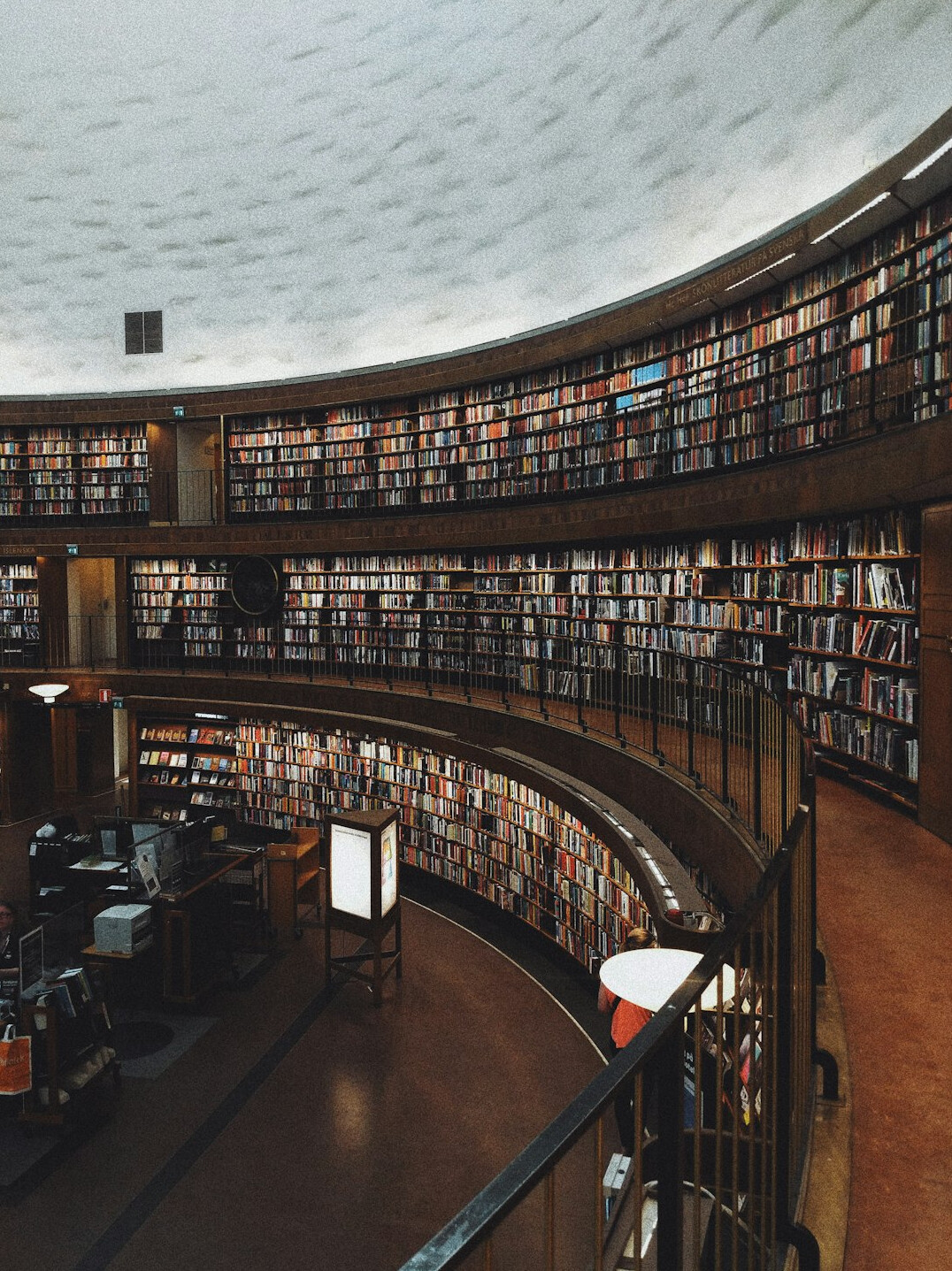 Bookshelves filled with books in a library