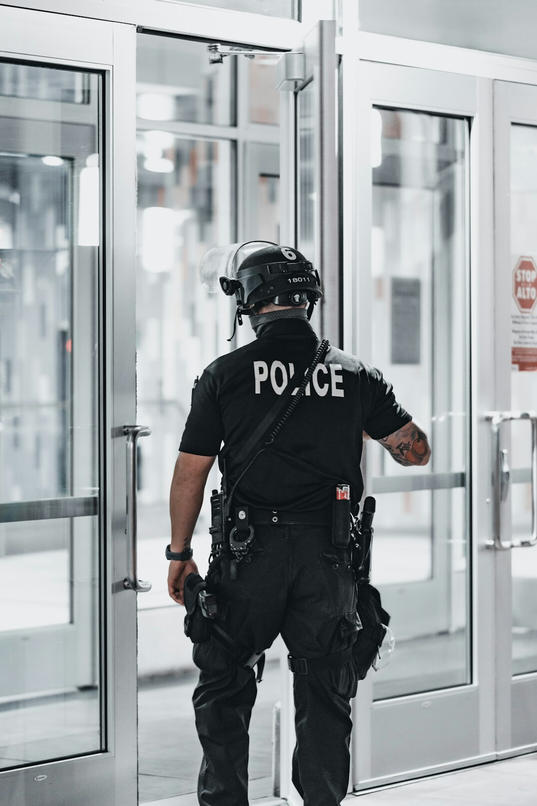 security officer leaving work