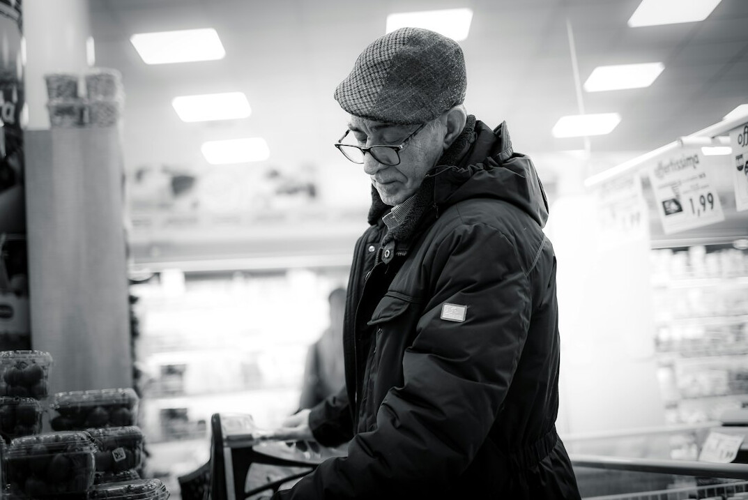 elderly person shopping