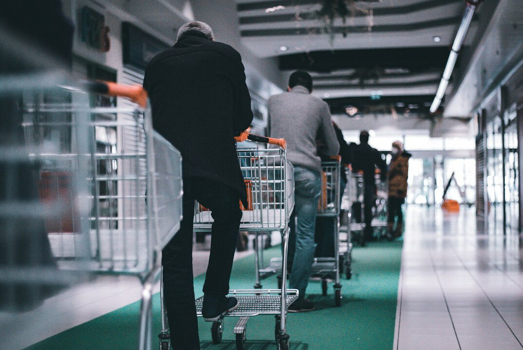 security guard monitoring supermarket